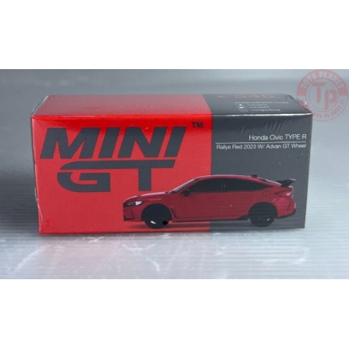 HONDA CIVIC TYPE R 2023-RALLYE RED 2023 W/ ADVAN GT WHEEL-RED 1/64 MGT00546-R MINI GT
