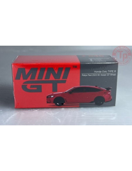 HONDA CIVIC TYPE R 2023-RALLYE RED 2023 W/ ADVAN GT WHEEL-RED 1/64 MGT00546-R MINI GT