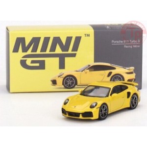 PORSCHE 911 TURBO S-RACING YELLOW 1/64 MGT00497-L Mini Gt