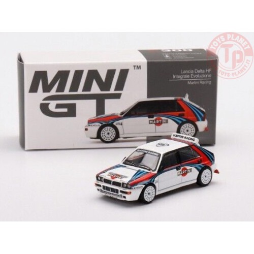LANCIA DELTA HF INTEGRALE EVOLUZIONE-MARTINI RACING-WHITE/RED/BLUE LEFT HAND DRIVE 1/64 MGT00300-L Mini Gt