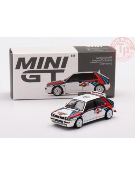 LANCIA DELTA HF INTEGRALE EVOLUZIONE-MARTINI RACING-WHITE/RED/BLUE LEFT HAND DRIVE 1/64 MGT00300-L Mini Gt