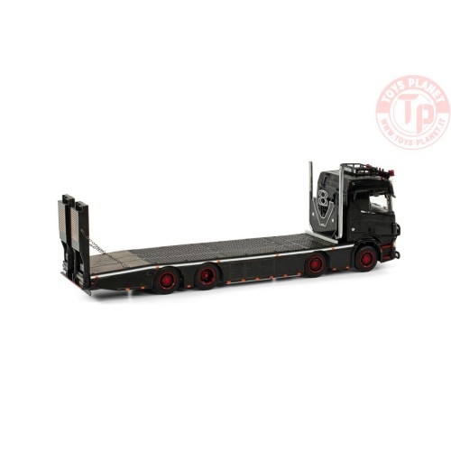 SCANIA R NORMAL CR20N 8X2 TAG AXLE RIGED RESIN FLAT BED WITH FIXED RAMPS Kay Schubert WSI 01-3902 WSI MODELS