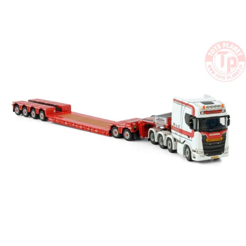 SCANIA S HIGHLINE 8X4 LOWLOADER - 4 AXLE + DOLLY - 2 AXLE MUD GRONDWERKEN WSI 01-3988 WSI MODELS