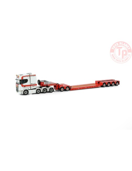 SCANIA S HIGHLINE 8X4 LOWLOADER - 4 AXLE + DOLLY - 2 AXLE MUD GRONDWERKEN WSI 01-3988 WSI MODELS