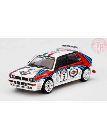 LANCIA DELTA HF INTEGRALE EVOLUZIONE N3-1992 RALLY 1000 LAKES WINNER-WHITE/BLUE/RED LEFT HAND DRIVE 1/64 MGT00322-L MINI GT