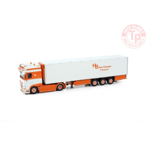 DAF XF SUPER SPACE CAB MY2017 4X2 REEFER TRAILER - 3 AXLE H.B. van Komen WSI 01-4020 WSI MODELS