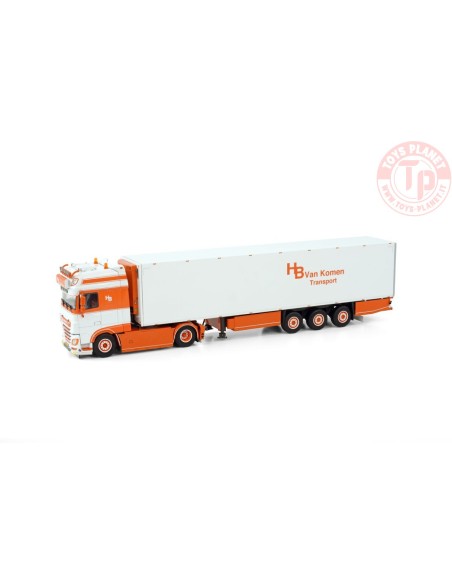DAF XF SUPER SPACE CAB MY2017 4X2 REEFER TRAILER - 3 AXLE H.B. van Komen WSI 01-4020 WSI MODELS