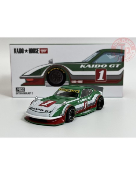 DATSUN KAIDO FAIRLADY Z KAIDO GT V2-GREEN/WHITE/RED 1/64 KHMG030 Mini Gt