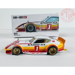 DATSUN KAIDO FAIRLADY Z KAIDO GT V1-WHITE/RED/ORANGE 1/64 KHMG029 Mini Gt