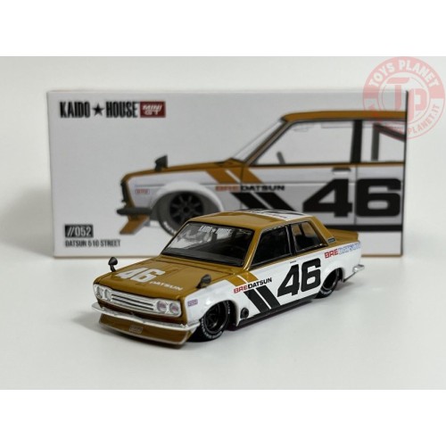 DATSUN 510 STREET BRE510 V3-YELLOW/WHITE 1/64 KHMG052 Mini Gt