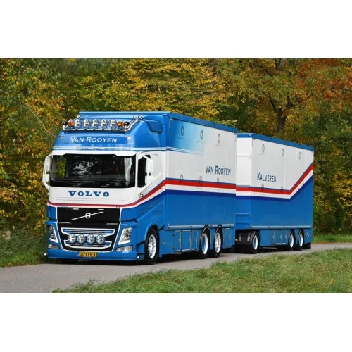 VOLVO FH4 GLOBETROTTER XL 6X2 TAG AXLE RIGED RESIN COMBI - 6 AXLE VAN ROOYEN KALVEREN WSI 01-3770 WSI MODELS
