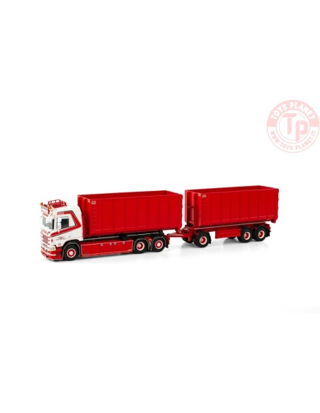 SCANIA R NORMAL 6X2 TAG AXLE RIGED DRAWBAR TRUCK WITH HOOKLIFT SYSTEM - 3 AXLE + HOOKLIFT CONTAINER 40M3 - BOB PEETERS WSI 01...