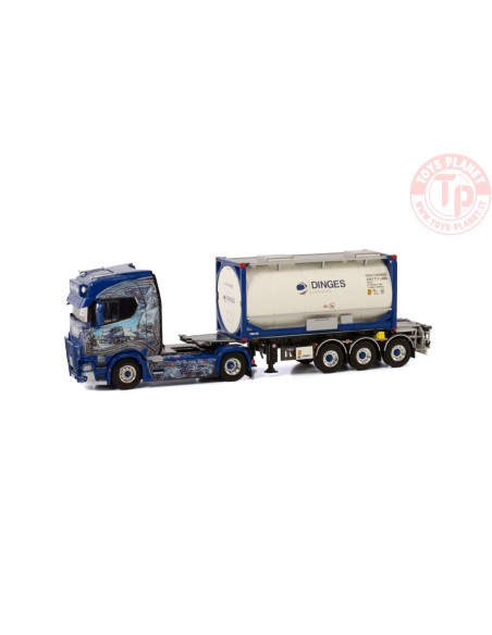 SCANIA S HIGHLINE CS20H 4X2 CONTAINER TRAILER FOR SWOPBODY - 3 AXLE + 20FT TANK CONTAINER - INGO DINGES WSI 01-4000 WSI MODELS