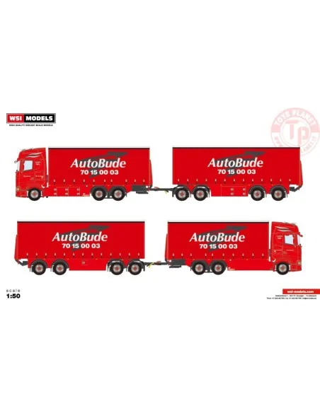 SCANIA S HIGHLINE CS20H 6X2 TAG AXLE RIGED TRUCK DRAWBAR CURTAINSIDE COMBI - 7 AXLE AUTOBUDE WSI 01-3820 WSI MODELS