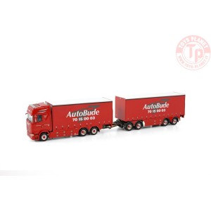 SCANIA S HIGHLINE CS20H 6X2 TAG AXLE RIGED TRUCK DRAWBAR CURTAINSIDE COMBI - 7 AXLE AUTOBUDE WSI 01-3820 WSI MODELS