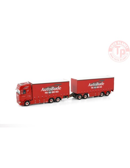 SCANIA S HIGHLINE CS20H 6X2 TAG AXLE RIGED TRUCK DRAWBAR CURTAINSIDE COMBI - 7 AXLE AUTOBUDE WSI 01-3820 WSI MODELS