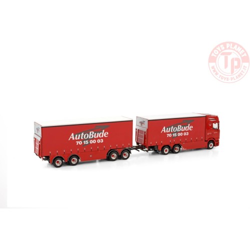 SCANIA S HIGHLINE CS20H 6X2 TAG AXLE RIGED TRUCK DRAWBAR CURTAINSIDE COMBI - 7 AXLE AUTOBUDE WSI 01-3820 WSI MODELS