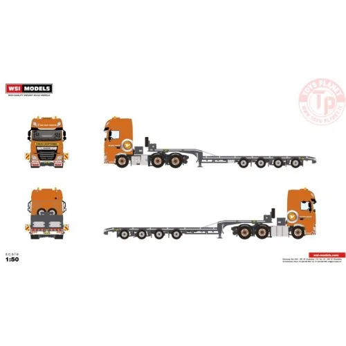 DAF XF MY2017 6X2 TWINSTEER SEMI LOW LOADER - 4 AXLE V.d. Vlist Twente WSI 01-3626 WSI MODELS
