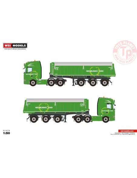 SCANIA R HIGHLINE 6X4 HALFPIPE TIPPER TRAILER - 3 AXLE HEUVELMAN GSO WSI 01-4063 WSI MODELS SCANIA R HIGHLINE 6X4 HALFPIPE TIPPER TRAILER - 3 AXLE HEUVELMAN GSO WSI 01-4063 WSI MODELS