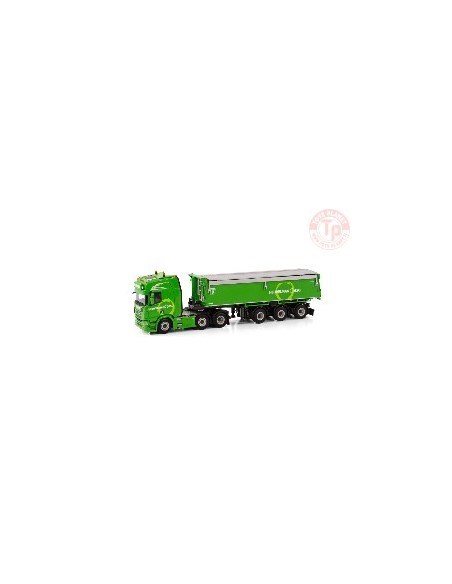 SCANIA R HIGHLINE 6X4 HALFPIPE TIPPER TRAILER - 3 AXLE HEUVELMAN GSO WSI 01-4063 WSI MODELS