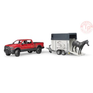 RAM 2500 Power Wagon con rimorchio per cavalli BRUDER 02501 BRUDER