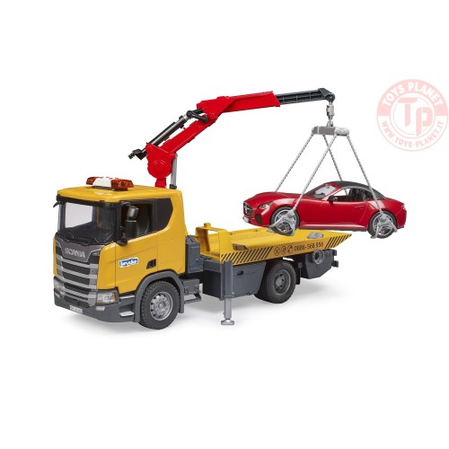 Camion di soccorso stradale Scania Super 560R con modulo Light + Sound e roadster BRUDER BRUDER 03552 BRUDER