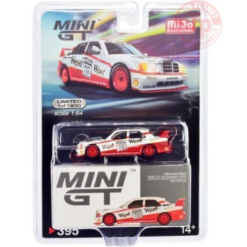 MERCEDES-BENZ 190E 2.5-16 EVOLUTION II-1991 DTM LOHR-WHITE/RED 1/64 MGT00395-MJ MINI GT