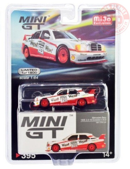 MERCEDES-BENZ 190E 2.5-16 EVOLUTION II-1991 DTM LOHR-WHITE/RED 1/64 MGT00395-MJ MINI GT