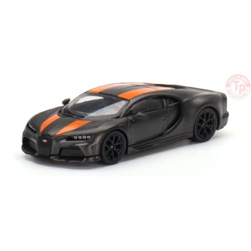 BUGATTI CHIRON SUPER SPORT 300+-WORLD RECORD-CARBON VIPER GREY/ORANGE 1/64 MGT00409-MJ Mini Gt