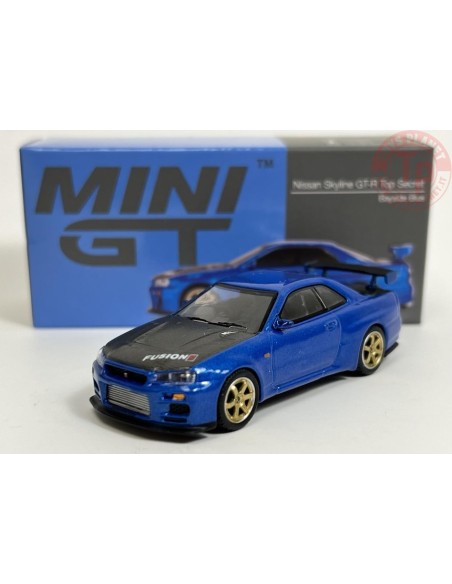 NISSAN SKYLINE GT-R TOP SECRET-BAYSIDE BLUE 1/64 MGT00531-R MINI GT