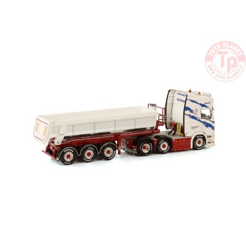 SCANIA CR20H HIGHLINE 6X2 HALFPIPE TIPPER TRAILER - 3 AXLE MARTEMOEN WSI 01-4067 WSI MODELS