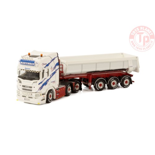 SCANIA CR20H HIGHLINE 6X2 HALFPIPE TIPPER TRAILER - 3 AXLE MARTEMOEN WSI 01-4067 WSI MODELS