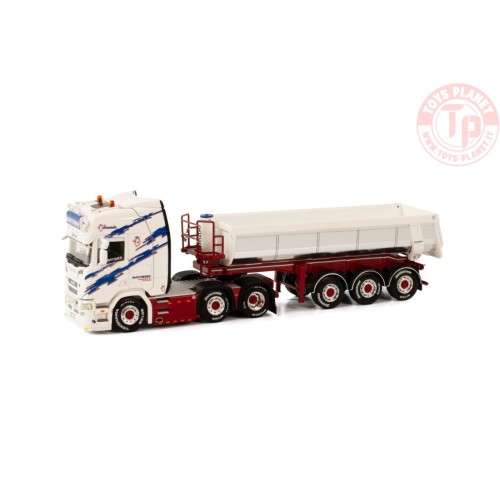 SCANIA CR20H HIGHLINE 6X2 HALFPIPE TIPPER TRAILER - 3 AXLE MARTEMOEN WSI 01-4067 WSI MODELS