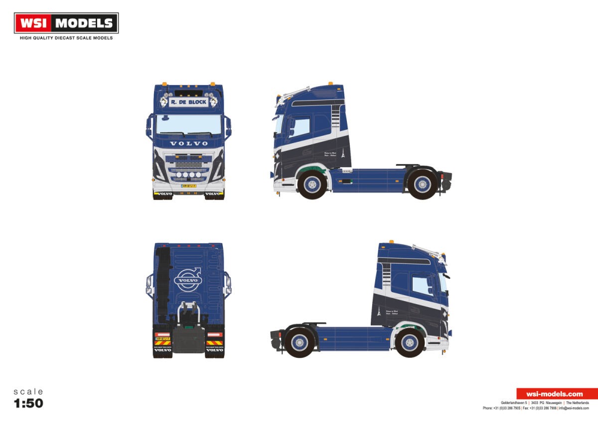 WSI 01-4056 VOLVO FH5 GLOBETROTTER XL 4X2 ROLAND DE BLOCK 114,00 €
