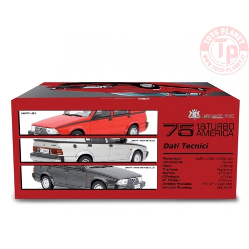 ALFA 75 1.8I TURBO AMERICA 1986 1:18 LM087F LAUDORACING
