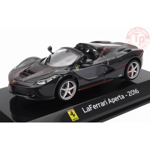 1/43 FERRARI LAFERRARI APERTA SPIDER 2016 - CON VETRINA - WITH SHOWCASE - BLACK ABSUP001 MODELLI EDICOLA