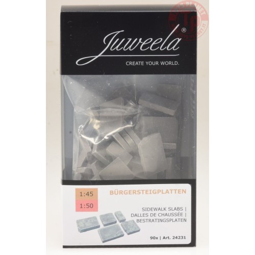 Piastrelle per marciapiede 3 formati (90 pezzi) 1:45/1:50 JUWEELA 24231 JUWEELA