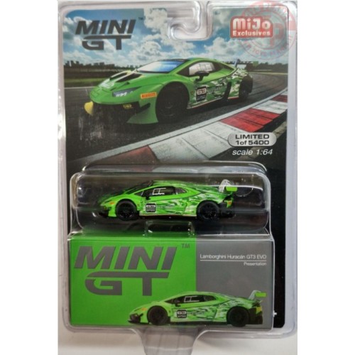 LAMBORGHINI HURACAN GT3 EVO PRESENTATION-GREEN 1/64 MGT00352-MJ Mini Gt
