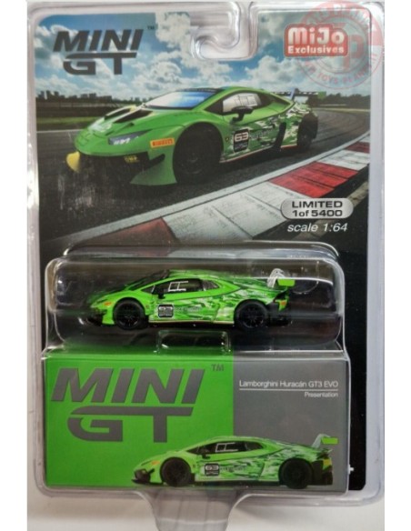 LAMBORGHINI HURACAN GT3 EVO PRESENTATION-GREEN 1/64 MGT00352-MJ Mini Gt