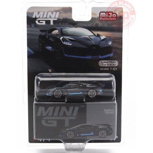 BUGATTI DIVO PRESENTATION-BLACK/BLUE 1/64 MGT00474-MJ Mini Gt