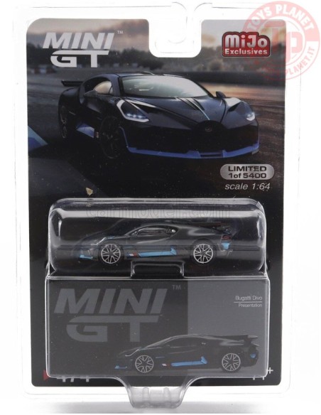 BUGATTI DIVO PRESENTATION-BLACK/BLUE 1/64 MGT00474-MJ Mini Gt