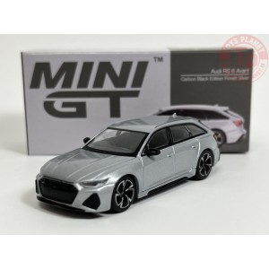 AUDI RS 6 AVANT CARBON BALCK EDITION-FLORETT SILVER 1/64 MGT00372-R Mini Gt