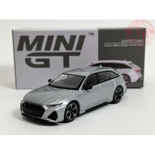 AUDI RS 6 AVANT CARBON BALCK EDITION-FLORETT SILVER 1/64 MGT00372-R Mini Gt