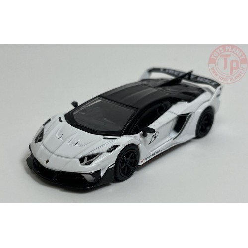 LB SILHOUETTE WORKS LAMBORGHINI AVENTADOR GT EVO-WHITE 1/64 MGT00467-R Mini Gt