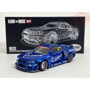 NISSAN SKYLINE GT-R (R34) KAIDO WORKS-BLUE 1/64 KHMG055 Mini Gt