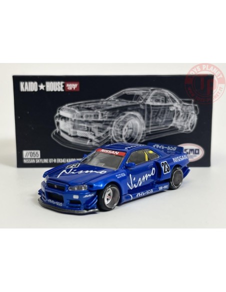 NISSAN SKYLINE GT-R (R34) KAIDO WORKS-BLUE 1/64 KHMG055 Mini Gt