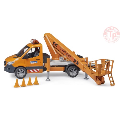 MB Sprinter Arbeitsbühne mit Light + Sound Modul BRUDER 02679 BRUDER