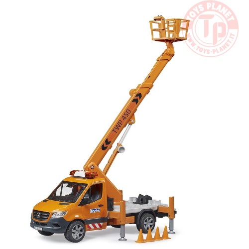 MB Sprinter Arbeitsbühne mit Light + Sound Modul BRUDER 02679 BRUDER