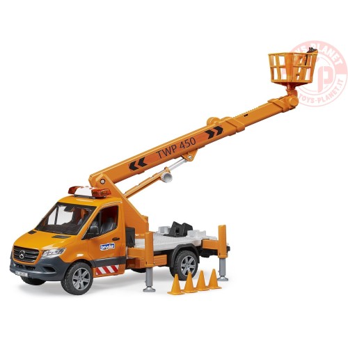 MB Sprinter Arbeitsbühne mit Light + Sound Modul BRUDER 02679 BRUDER