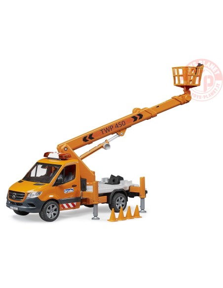 MB Sprinter Arbeitsbühne mit Light + Sound Modul BRUDER 02679 BRUDER